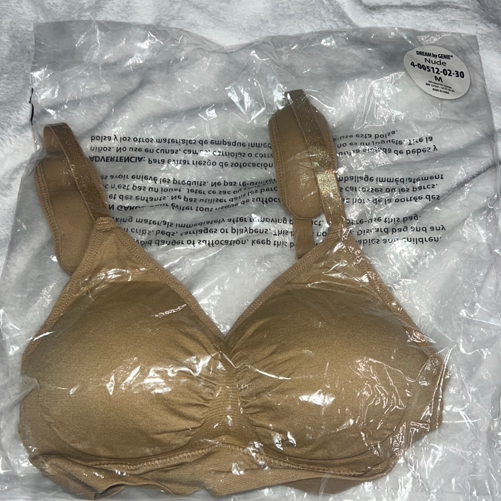 Dream by Genie No Wire Lightly Lined Seamless Bralette Bra Tan  M
